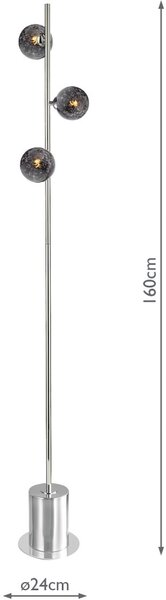 Dar Lighting modern állólámpa spiral fekete csiszolt króm darspi5550-21