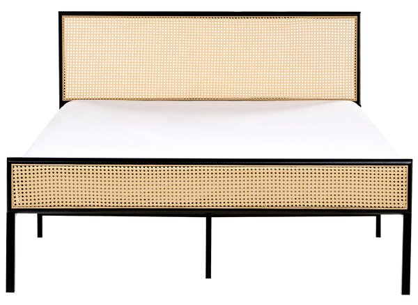 Ágy PE Rattan AVANTON 140 x 200 cm Fekete