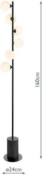 Dar Lighting modern állólámpa spiral fehér matt fekete darspi4922-02