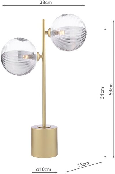 Dar Lighting modern asztali lámpa spiral füstös arany darspi4235-19