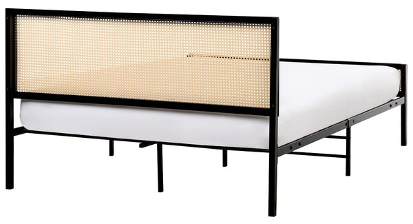 Ágy PE Rattan AVANTON 140 x 200 cm Fekete