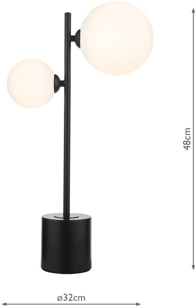 Dar Lighting modern asztali lámpa spiral fehér matt fekete darspi4222-02-23