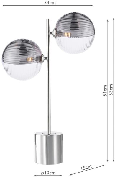 Dar Lighting modern asztali lámpa spiral csiszolt króm darspi4250-19