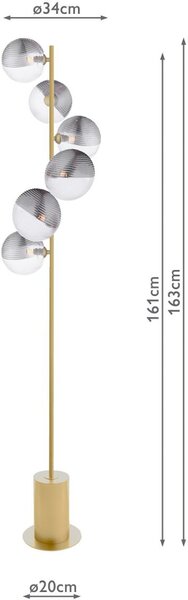 Dar Lighting modern állólámpa spiral arany darspi4935-19