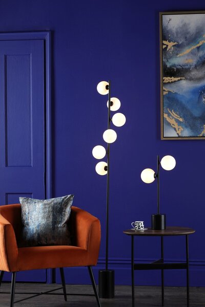 Dar Lighting modern állólámpa spiral fehér matt fekete darspi4922-02