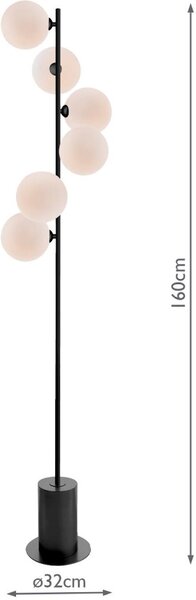 Dar Lighting modern állólámpa spiral fehér matt fekete darspi4922-23