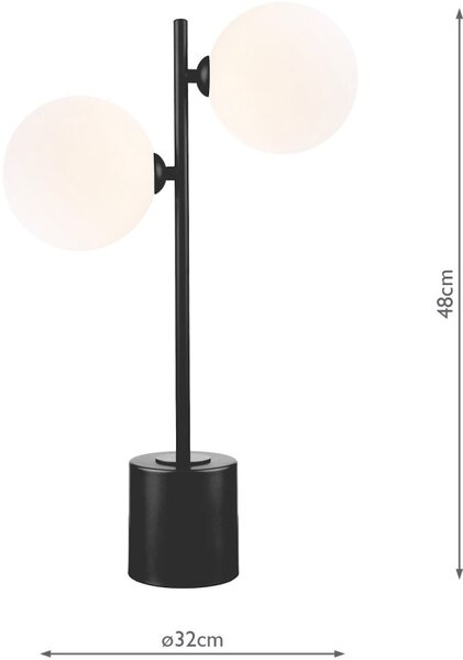 Dar Lighting modern asztali lámpa spiral fehér matt fekete darspi4222-23