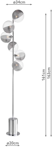 Dar Lighting modern állólámpa spiral csiszolt króm darspi4950-19