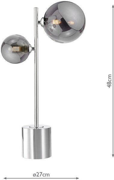 Dar Lighting modern asztali lámpa spiral csiszolt króm darspi4250-01-24