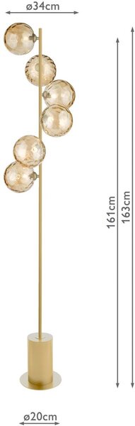 Dar Lighting glamour modern állólámpa spiral pezsgő arany darspi4935-11