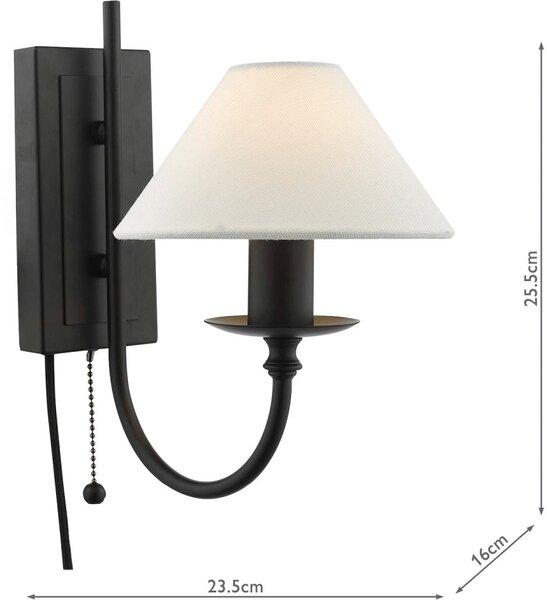 Dar Lighting modern fali lámpa sivan matt fekete darsiv0722
