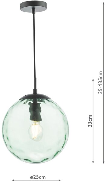 Dar Lighting modern függeszték ripple matt fekete zöld darsp72-rip8824