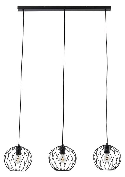 Függőlámpa Lindby, Danika, dimmable, Fekete, Nappali, Fém, Modern