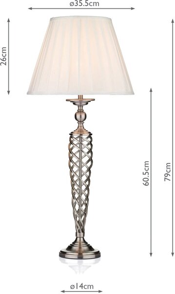 Dar Lighting glamour modern asztali lámpa siam szatén króm darsia4246