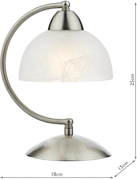 Dar Lighting klasszikus asztali lámpa saxby szatén króm darsax4046