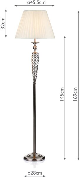 Dar Lighting glamour modern állólámpa siam szatén króm darsia4946