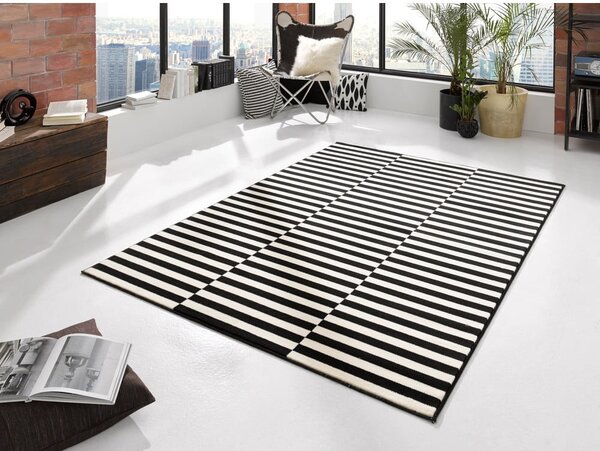 Fekete-krémszínű szőnyeg 80x200 cm Gloria – Hanse Home