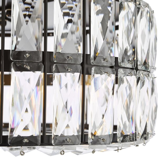 Dar Lighting glamour kristály modern mennyezeti lámpa relena matt fekete darrel0422