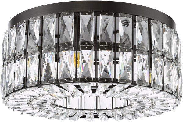 Dar Lighting glamour kristály modern mennyezeti lámpa relena matt fekete darrel0422