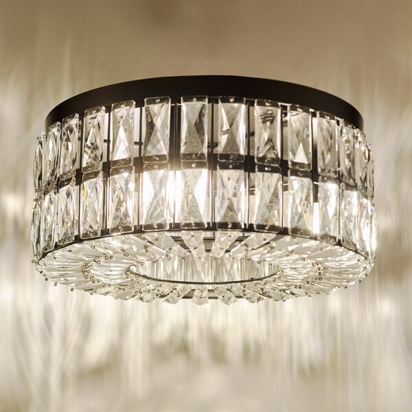 Dar Lighting glamour kristály modern mennyezeti lámpa relena matt fekete darrel0422