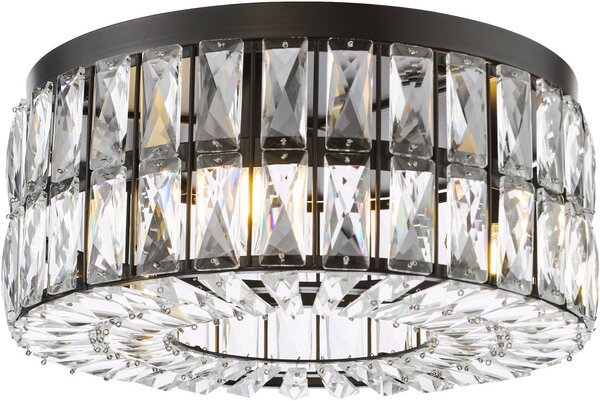 Dar Lighting glamour kristály modern mennyezeti lámpa relena matt fekete darrel0422