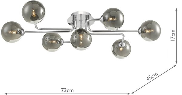 Dar Lighting modern mennyezeti lámpa reyna csiszolt króm darrey3450-01