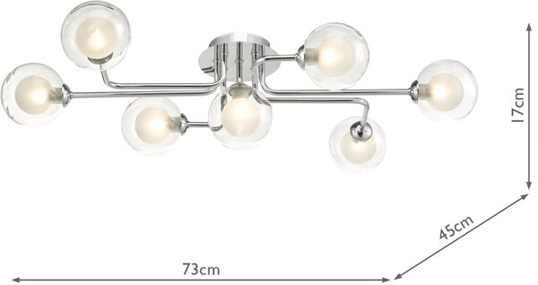 Dar Lighting modern mennyezeti lámpa reyna csiszolt króm darrey3450-04