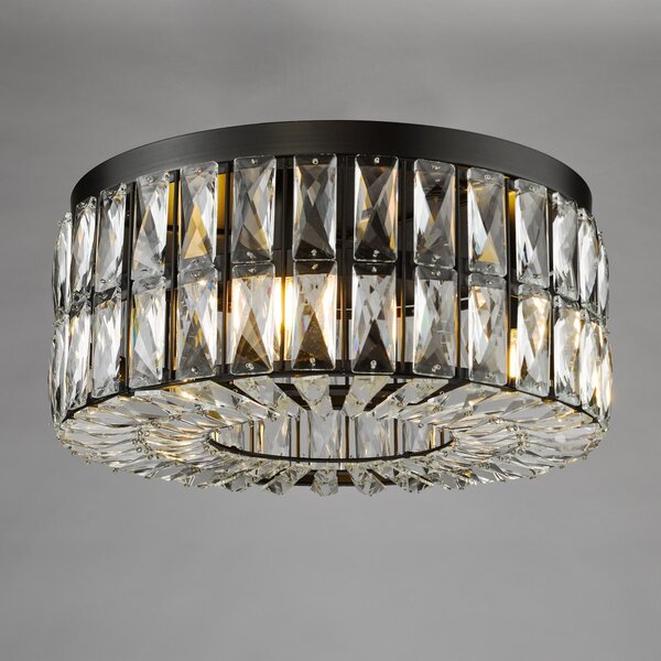 Dar Lighting glamour kristály modern mennyezeti lámpa relena matt fekete darrel0422
