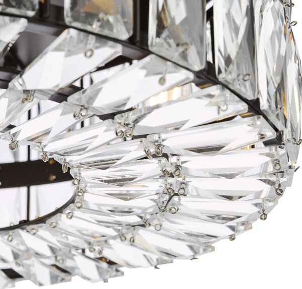Dar Lighting glamour kristály modern mennyezeti lámpa relena matt fekete darrel0422