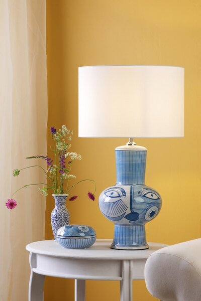 Dar Lighting glamour modern asztali lámpa picasso fehér kék darpic4323