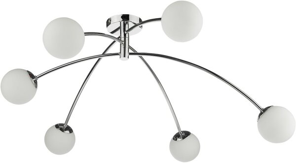 Dar Lighting modern mennyezeti lámpa puglia fehér csiszolt króm darpug6450