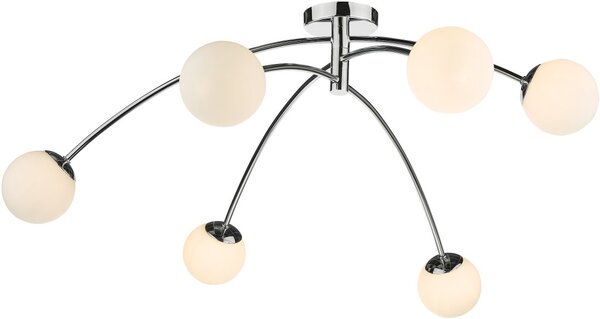 Dar Lighting modern mennyezeti lámpa puglia fehér csiszolt króm darpug6450