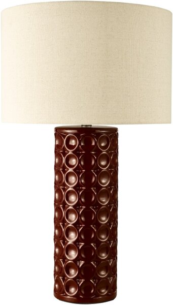 Dar Lighting modern asztali lámpa raja antik bronz piros darraj4225