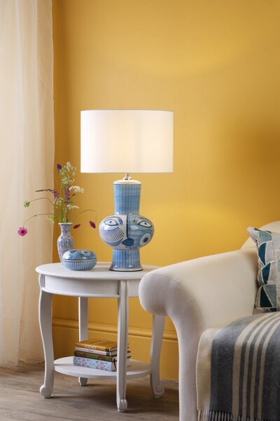 Dar Lighting glamour modern asztali lámpa picasso fehér kék darpic4323
