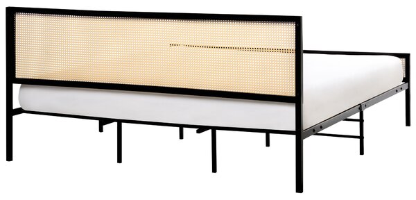 Ágy PE Rattan AVANTON 180 x 200 cm Fekete