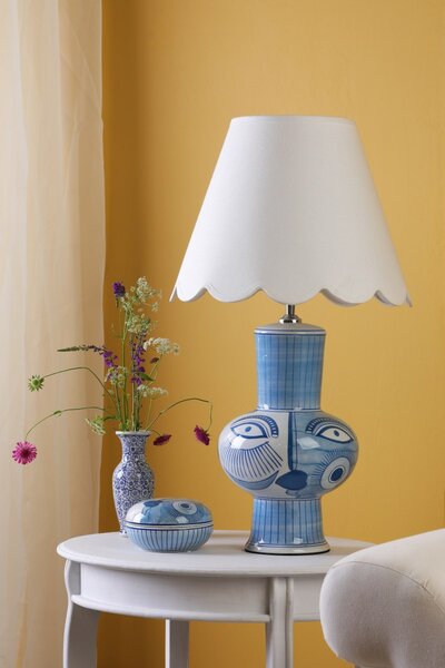 Dar Lighting glamour modern asztali lámpa picasso fehér kék darpic4323