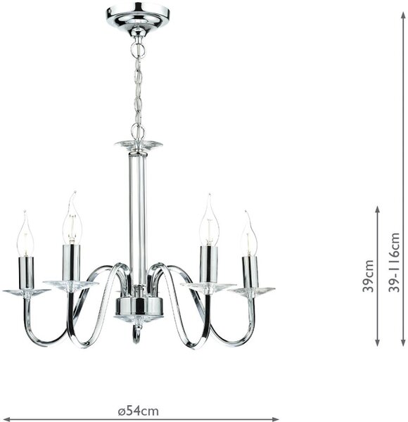 Dar Lighting klasszikus csillár pique csiszolt króm darpiq0550