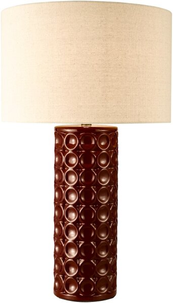 Dar Lighting modern asztali lámpa raja antik bronz piros darraj4225