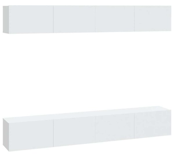 4 db Fehér Fali TV Szekrény - 100x30x30 cm