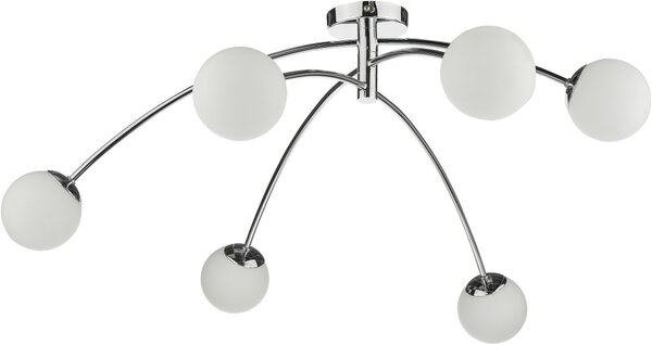 Dar Lighting modern mennyezeti lámpa puglia fehér csiszolt króm darpug6450