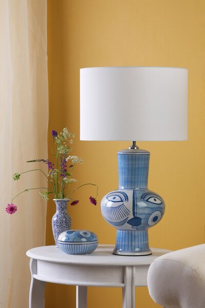 Dar Lighting glamour modern asztali lámpa picasso fehér kék darpic4323