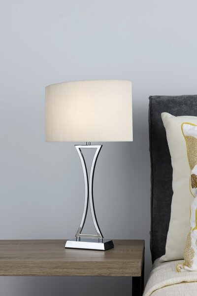 Dar Lighting glamour modern asztali lámpa oporto csiszolt króm daropo4150