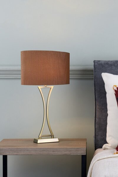 Dar Lighting glamour modern asztali lámpa oporto antik sárgaréz daropo4175