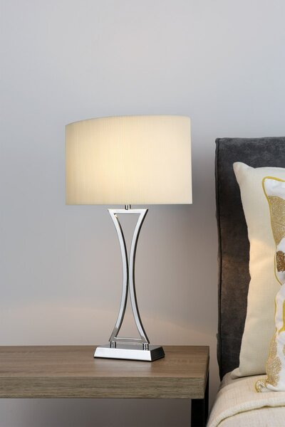 Dar Lighting glamour modern asztali lámpa oporto csiszolt króm daropo4150