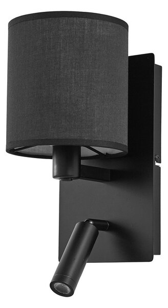 Fali Lámpa Lindby, Aiden, dimmable, Fekete, Nappali, Szövet / Textília, Modern