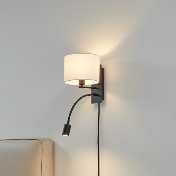 Fali Lámpa Lindby, Florens, dimmable, Fehér, Nappali, Szövet / Textília, Modern