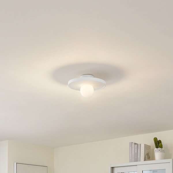 Fali Lámpa Lindby, Nielson, dimmable, Fehér, Nappali, Gipsz / Agyag, Modern