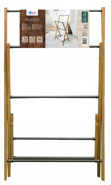 Erga Aurora, fa törülközőtartó 57,5x35x103 cm álló, barna-fekete, ERG-SEP-10STOREAURDSM