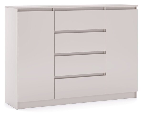 SIMPLE komód 140 cm, 2 ajtóval és 4 fiókkal, kasmír színben