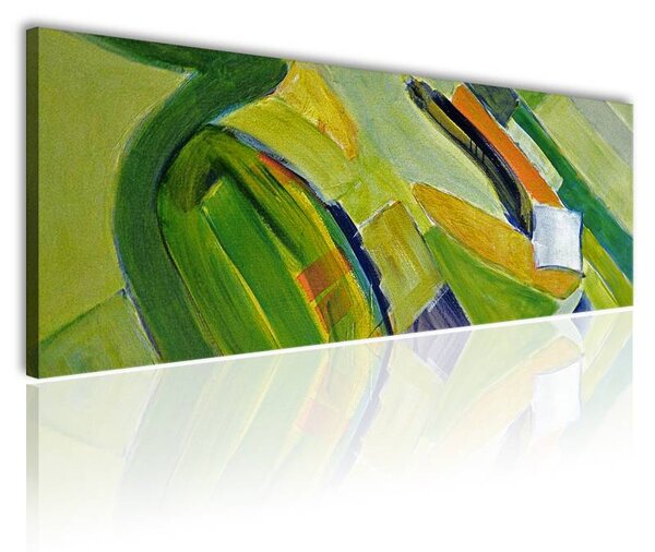 120x50cm - Absztrakt zöld festés vászonkép